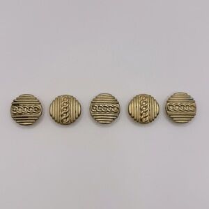 VINTAGE Gold-Tone Chain Link Button Covers - Set of 5